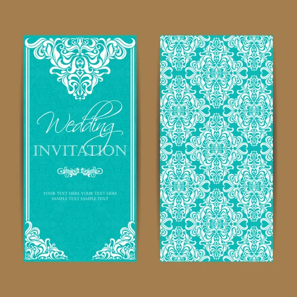Bruiloft uitnodiging en opslaan van de datum-kaarten — Stockvector