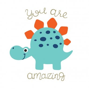 şirin dino illüstrasyon