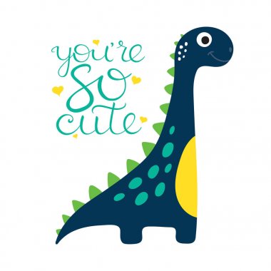 şirin dino illüstrasyon