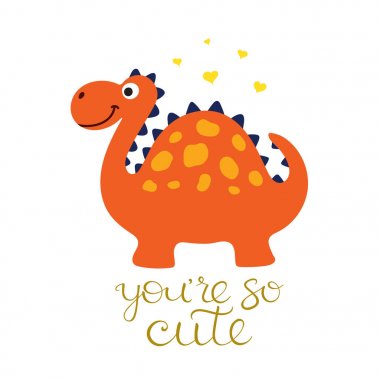 şirin dino illüstrasyon