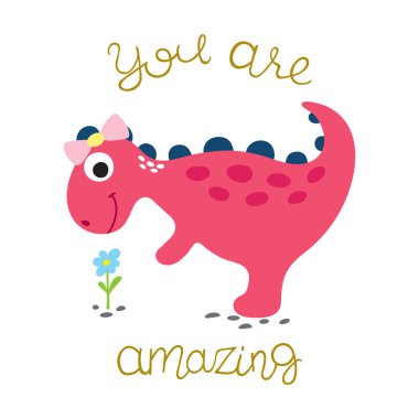 şirin dino illüstrasyon