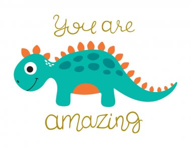 şirin dino illüstrasyon