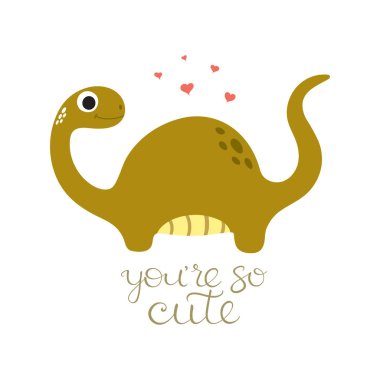 şirin dino illüstrasyon