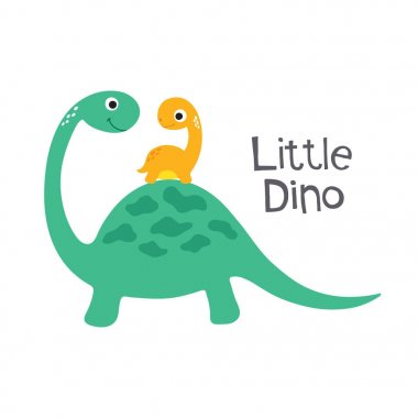 şirin dino vektör çizim