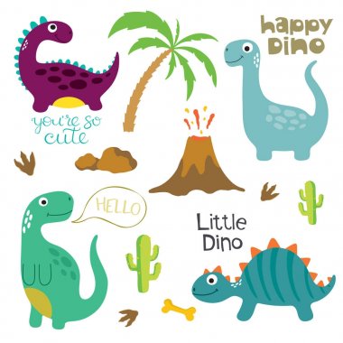 şirin dino illüstrasyon