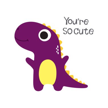 şirin dino illüstrasyon