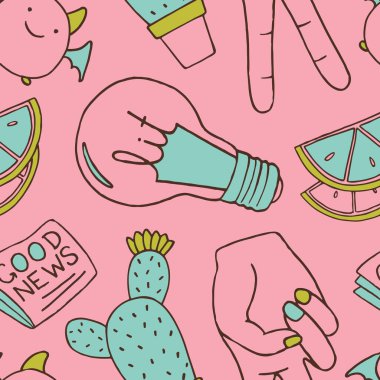 Yama karalamaları ile dikişsiz desen. Vektör çizimi