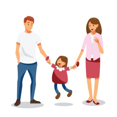 Mutlu bir aile babası, annesi, kızı