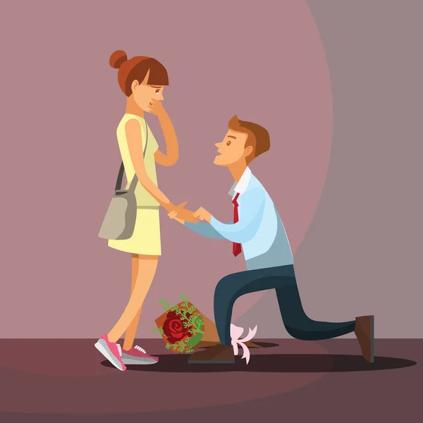 Svatební návrh romantický styl — Stockový vektor