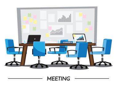 meetingroom, vektör çizim çizgi film karakteri