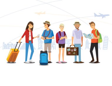 İş adamları toplantı üzerinde bir kafe, vektör çizim c grubu