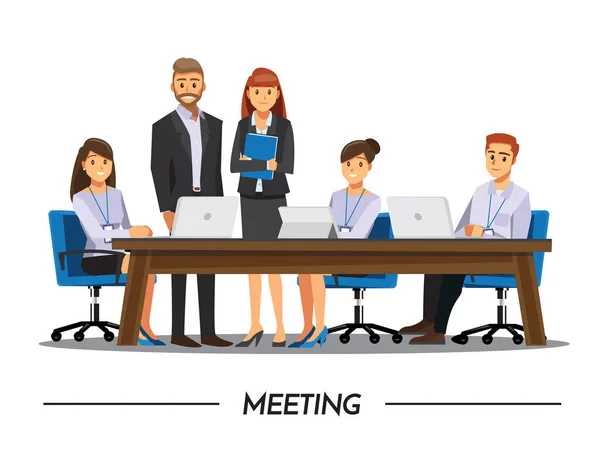 Business People teamwork ,Vector illustration cartoon character. — Stock Vector