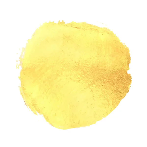 Hand drawn splash spot golden backgrounds set, mettalic luxury circle brush stroke. Glitter round painting on paper. Vector illustration — Stock Vector