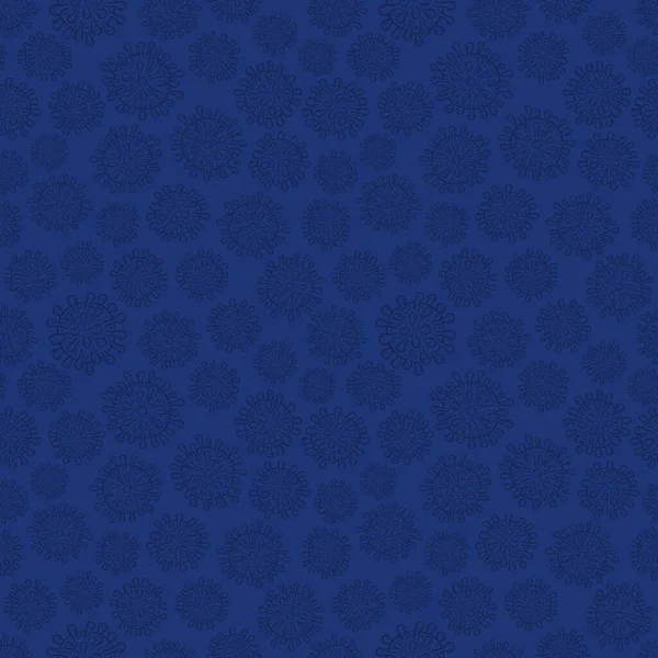 Illustration Vectorielle Motif Sans Couture Des Cellules Covid Coronavirus Virus — Image vectorielle