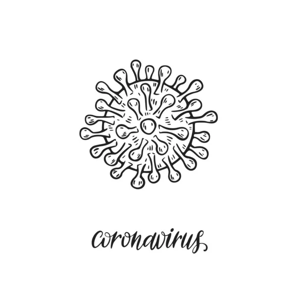 コロナウイルスCovid 19ウイルス菌細胞ベクターイラスト白で単離 — ストックベクタ