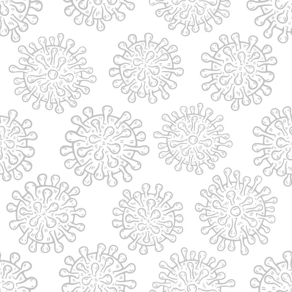 Coronavirus Covid Cells Seamless Pattern Vector Illustration Virus Bacteria Background — Stock Vector