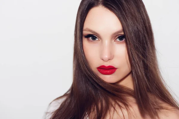 Foto close-up dari wanita cantik dengan make-up cerah — Stok Foto
