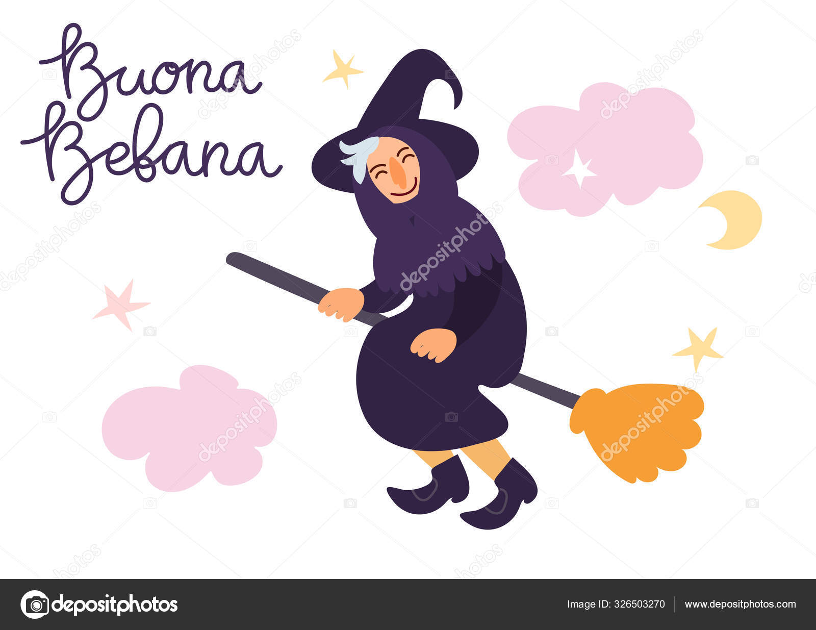 Buona befana tradução italiana happy befana cute witch befana