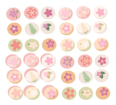 Baharın gelişini kutlamak için Kore Çifte Üçüncüsü veya Samjinnal Festivali. Açelya çiçekli geleneksel pirinç kekleri. Vektör illüstrasyon kartı şablonu.