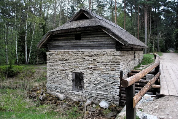 Gamla Sten Lantligt Hus — Stockfoto