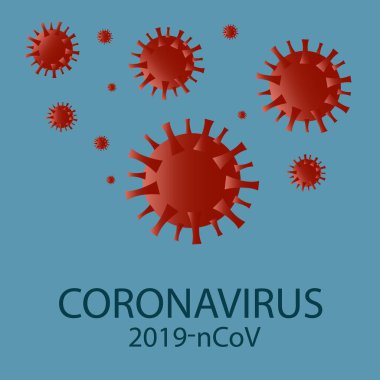 Coronavirus 2019-nCov.Şablonu 'nun virüs grafikleri ve afiş, poster veya diğer ögeler için metin örneklendirmesi.
