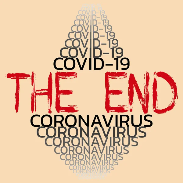 Векторні Ілюстрації Коронавірусом Напис End Coronavirus Finished Graphics Elements Banner — стоковий вектор