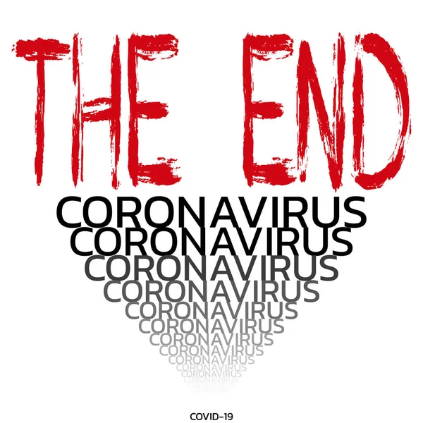 Векторні Ілюстрації Коронавірусом Напис End Coronavirus Finished Graphics Elements Banner — стоковий вектор