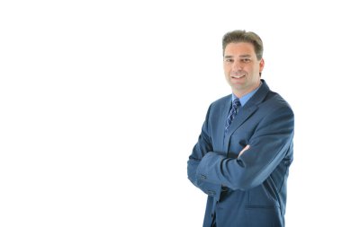 iş adamı bir gülümseme ile durmuş