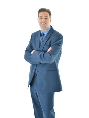 iş adamı bir gülümseme ile durmuş 