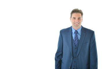 iş adamı bir gülümseme ile durmuş