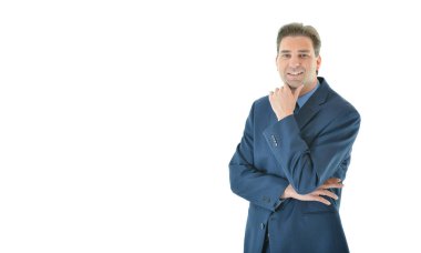 Katlanmış silah düz seyir ile iş adamı