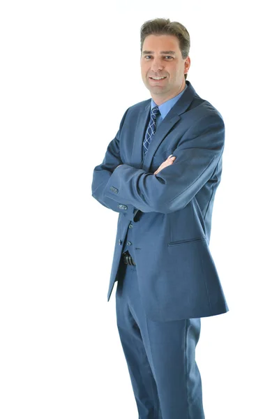 Business man standing with a smile — Stock Photo, Image