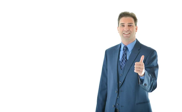 Business man giving thumbs up — Stock Photo, Image