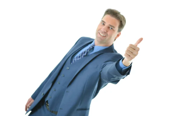 Homem de negócios dando um grande polegar para cima — Fotografia de Stock