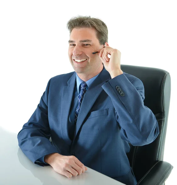 Business man on phone or customer service representative Royalty Free Stock Images