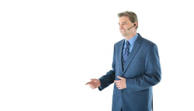 İş veya satış adam sunma veya veya müşteri hizmetleri temsilcisi