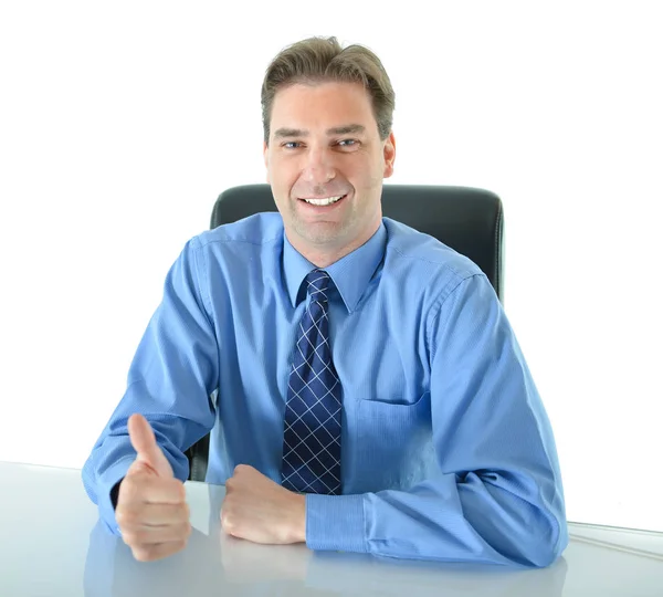 Business or sales giving big thumbs up — Stock Photo, Image