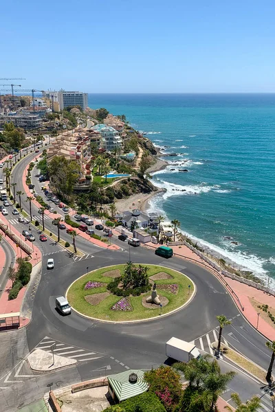 View Roundabout Avenue Coastline Benalmadena Malaga Spain — Stock Photo, Image