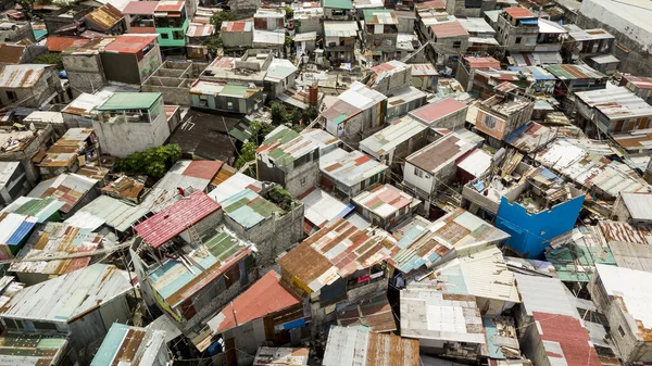 Uma Típica Área Ocupação Nas Filipinas Casas Feitas Blocos Ocos — Fotografia de Stock