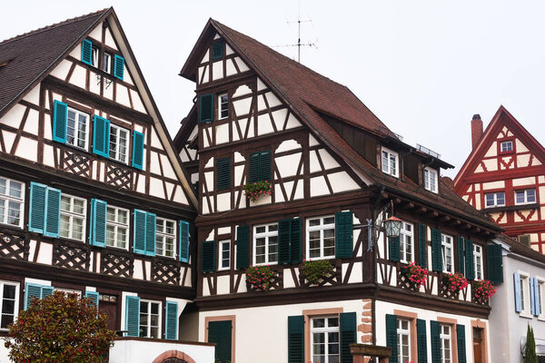 Characteristic half-timbered houses in Medieval centre of the town on Gengenbach, Germany