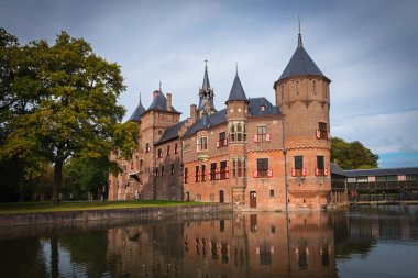 Ortaçağ Kalesi De Haar yakınındaki Utrecht, Hollanda