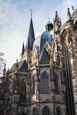 Tarihi bina, Aachen Almanya güneyden Katedrali görüldü