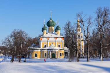 Başkalaşım Katedrali Uglich Kremlin'in kışın, Rusya Federasyonu