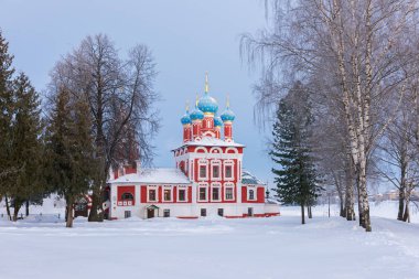 Kilise Tsarevich Dimitry Uglich Kremlin kış günü, Rusya içinde kanda üzerinde