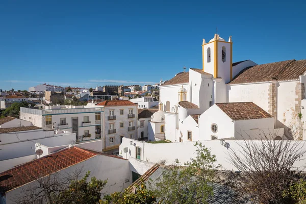 Santiago Kilisesi Nin Tavira Algarve Portekiz Üzerindeki Manzarası — Stok fotoğraf