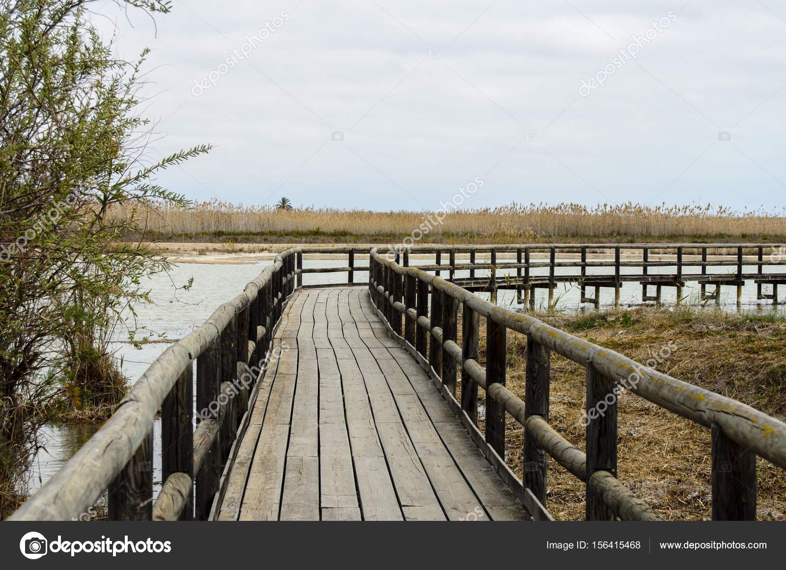 Wooden Walkway In Spain Stock Photo Remast 156415468 Old Wooden Bridge Through The Lake Spain Photo By Remast