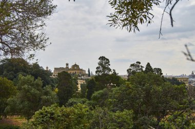 Malta City Skyline, renkli ev balkonu Malta Valletta