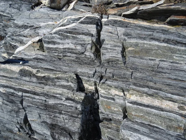 Dark Grey Stone Relief Pattern Crack Close — Stock Photo, Image