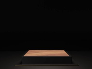 Minimalist siyah temalı arka plan. 3d soyut asgari geometrik