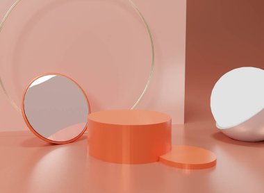 Parlak lüks podyumun 3D görüntüsü